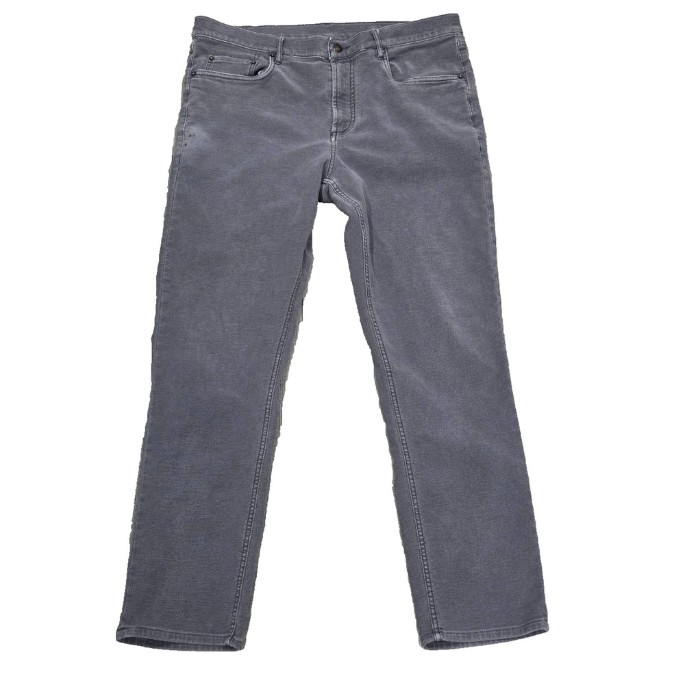 Faherty Men's Stretch Terry 5 Pocket Straight Jeans Gray 34/30 A004946